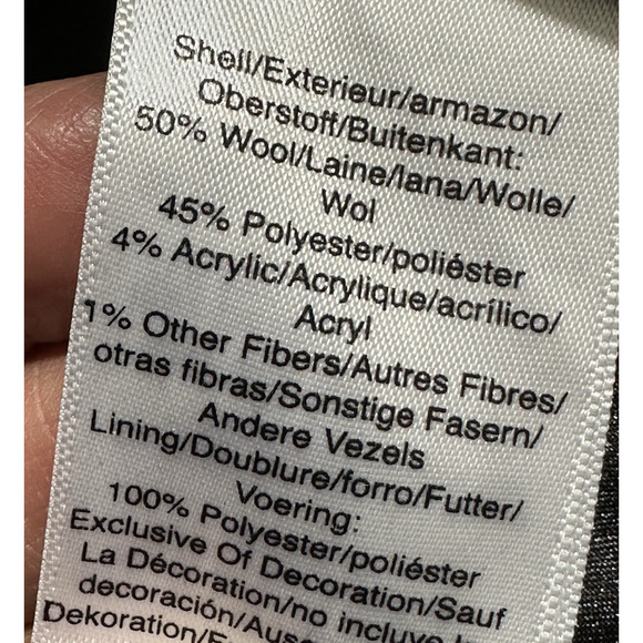 DKNY Women's Wool Blend Walker 3 Button Winter Pea Coat Black Plus Size 1X - Picture 10 of 11